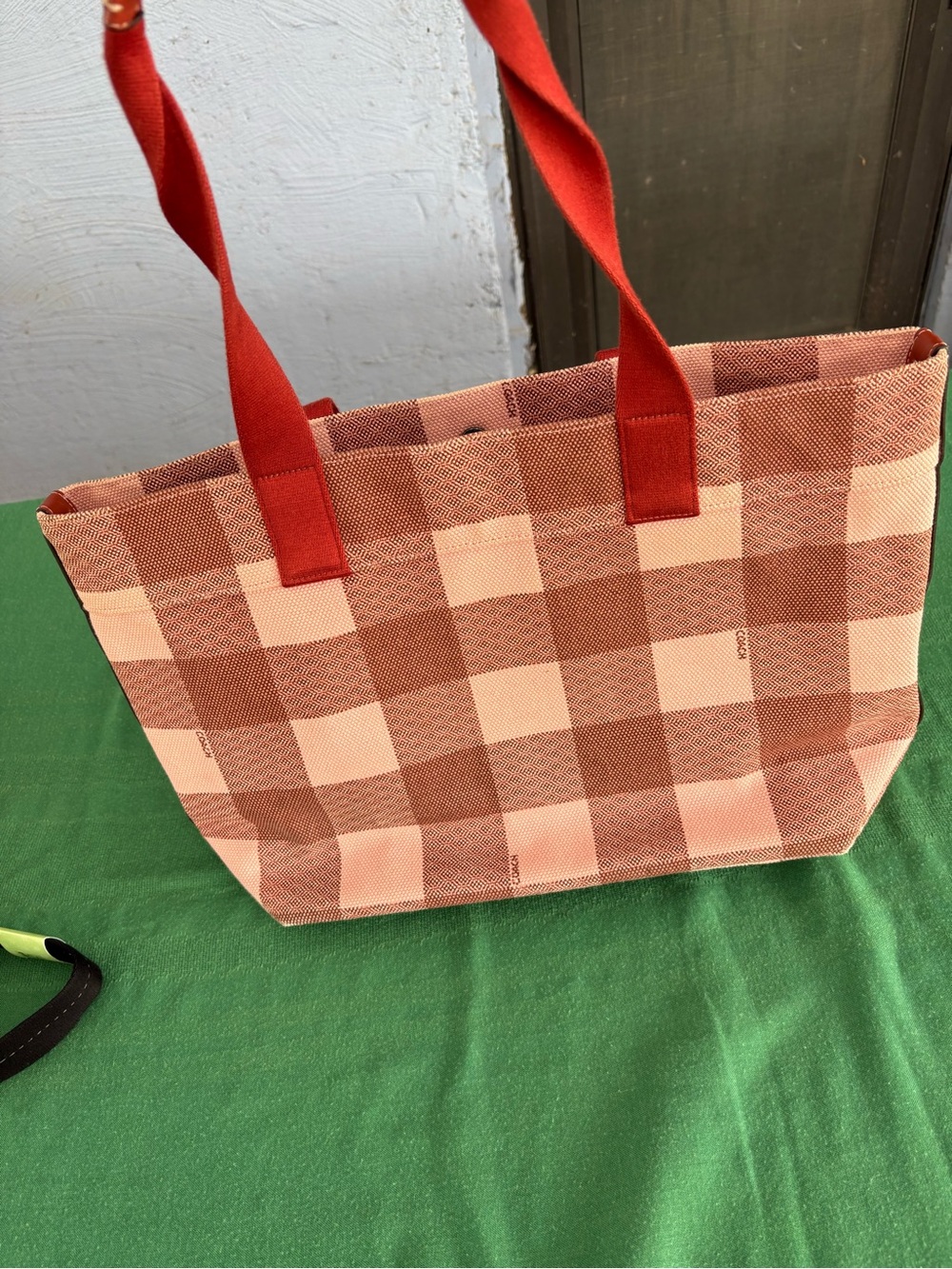Coach tote bag red and pink plaid - Picture 6 of 9